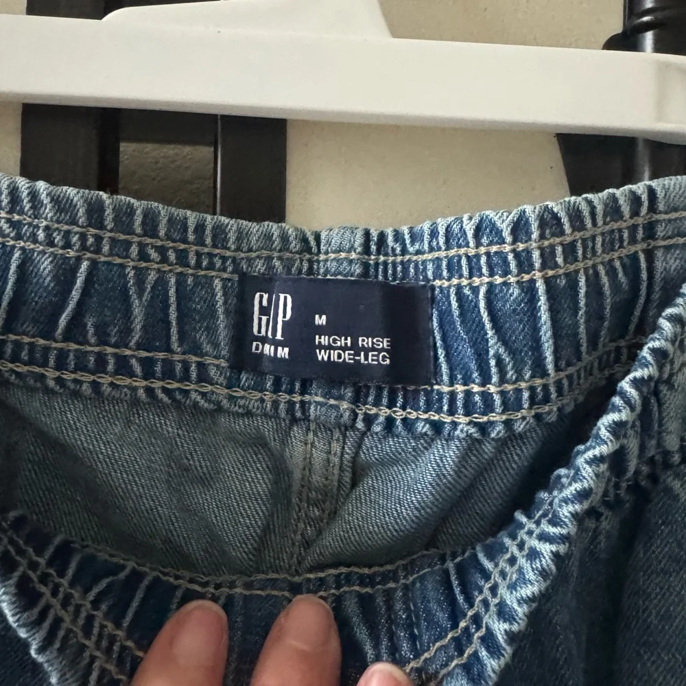 Women’s Blue Denim Cargo Pants - Picture 3 of 4